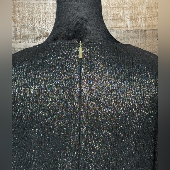 NEW NWT MK Michael Kors Metallic Jacquard Dress Black Gold Size M Medium AB 506 - Picture 8 of 13